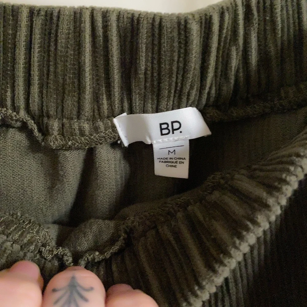 BP Nordstrom Corduroy Mini Skirt Olive Green Elastic Waistband Comfy Fashion - Picture 5 of 6